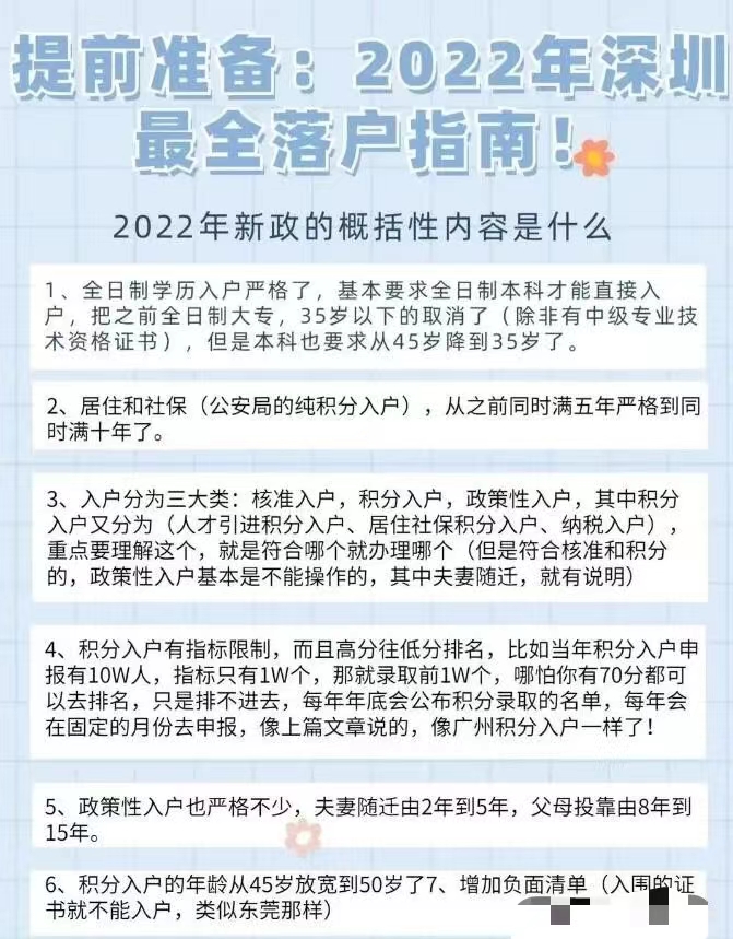 2022年深圳深圳入户《意见稿》最新内容!(图1)