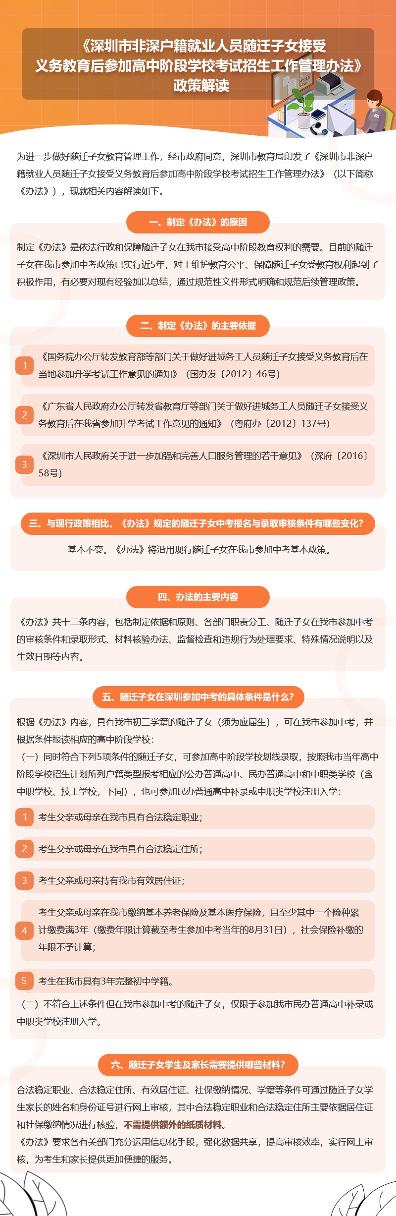 【图解】非深户籍随迁子女入学参加高中学校招生管理办法(图1)